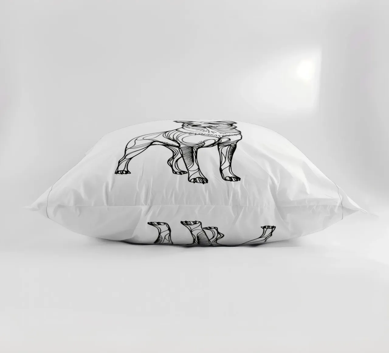 Disegno artistico lineare di Australian Cattle Dog cuscino da WijdevenDesign