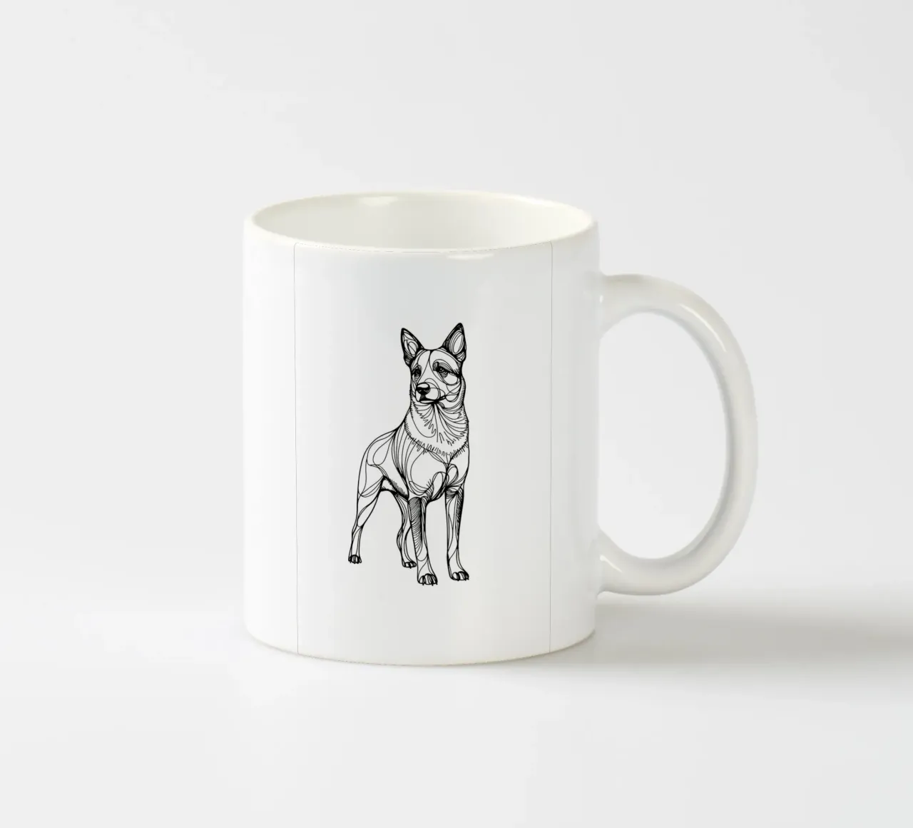 Australian Cattle Dog Line Art Drawing ceramic mug by WijdevenDesign