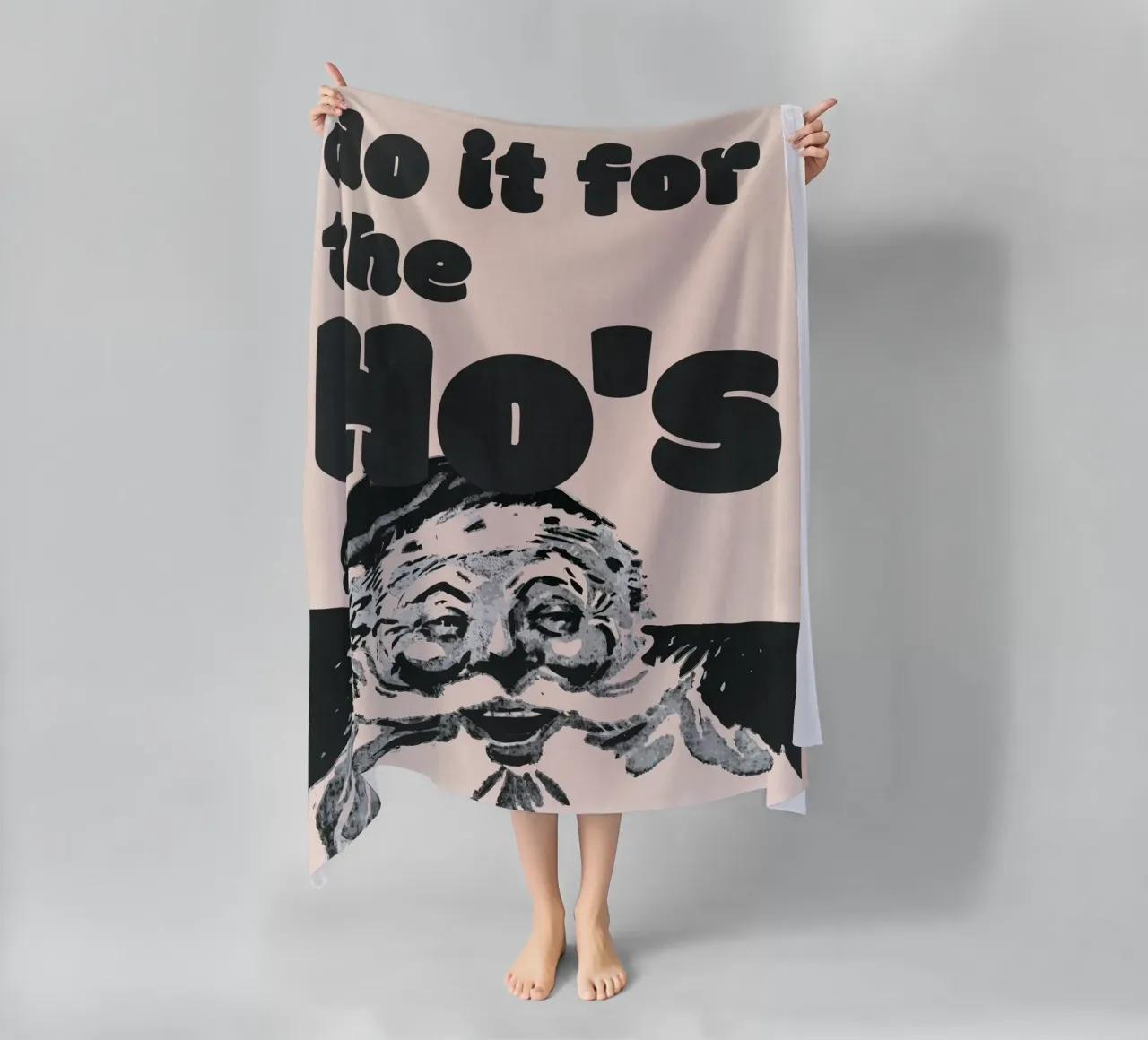 Retro Christmas Santa Print - „do it for the Ho’s” Poster telo mare da ChristmasMooodz