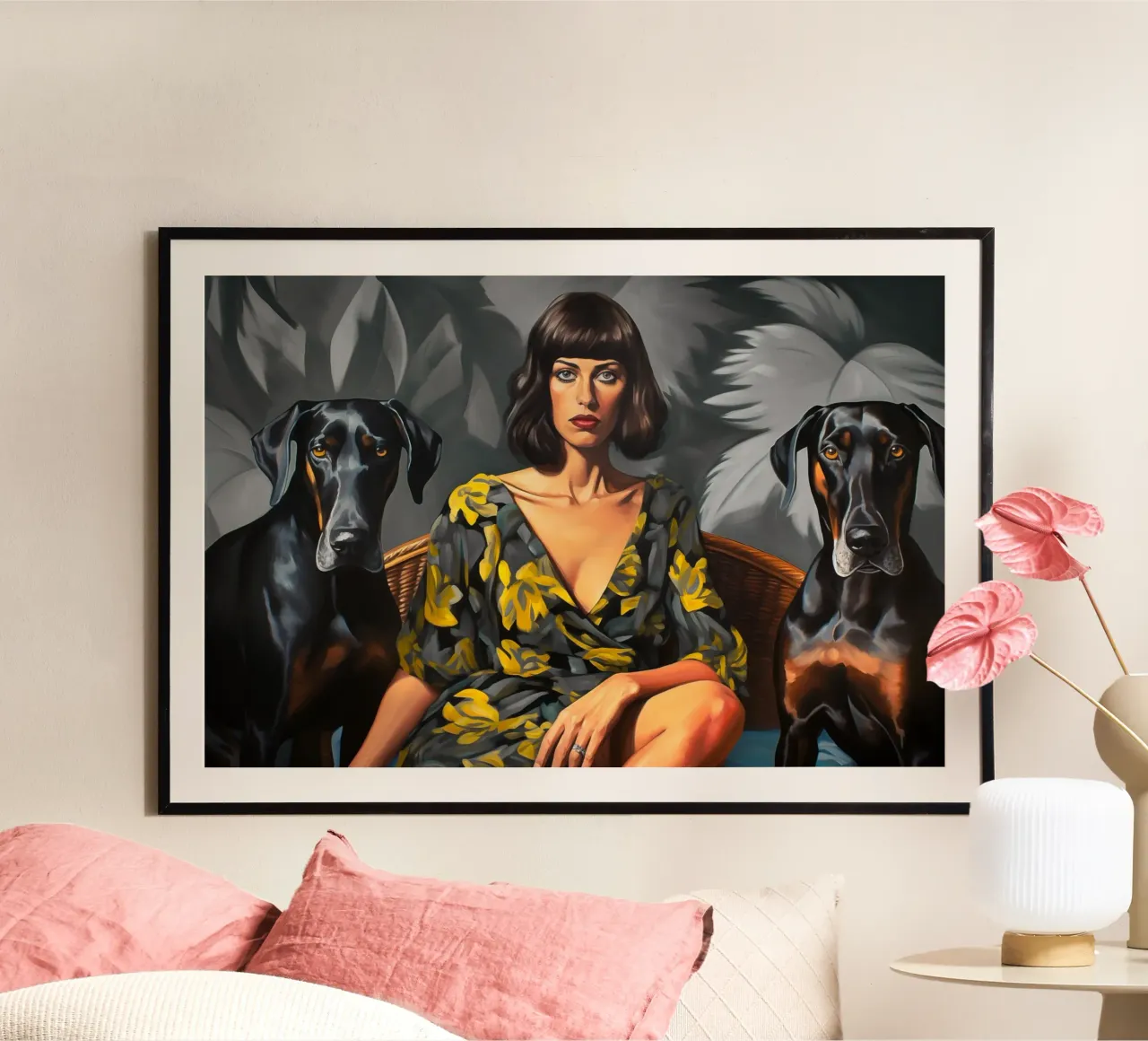 Cane Doberman Signora | Ritratto pittorico neo-realistico poster da Autofocus