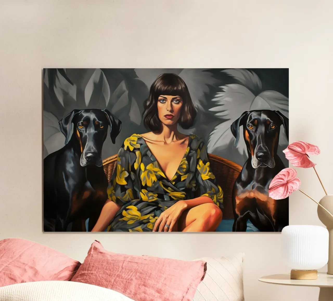 Cane Doberman Signora | Ritratto pittorico neo-realistico poster da Autofocus