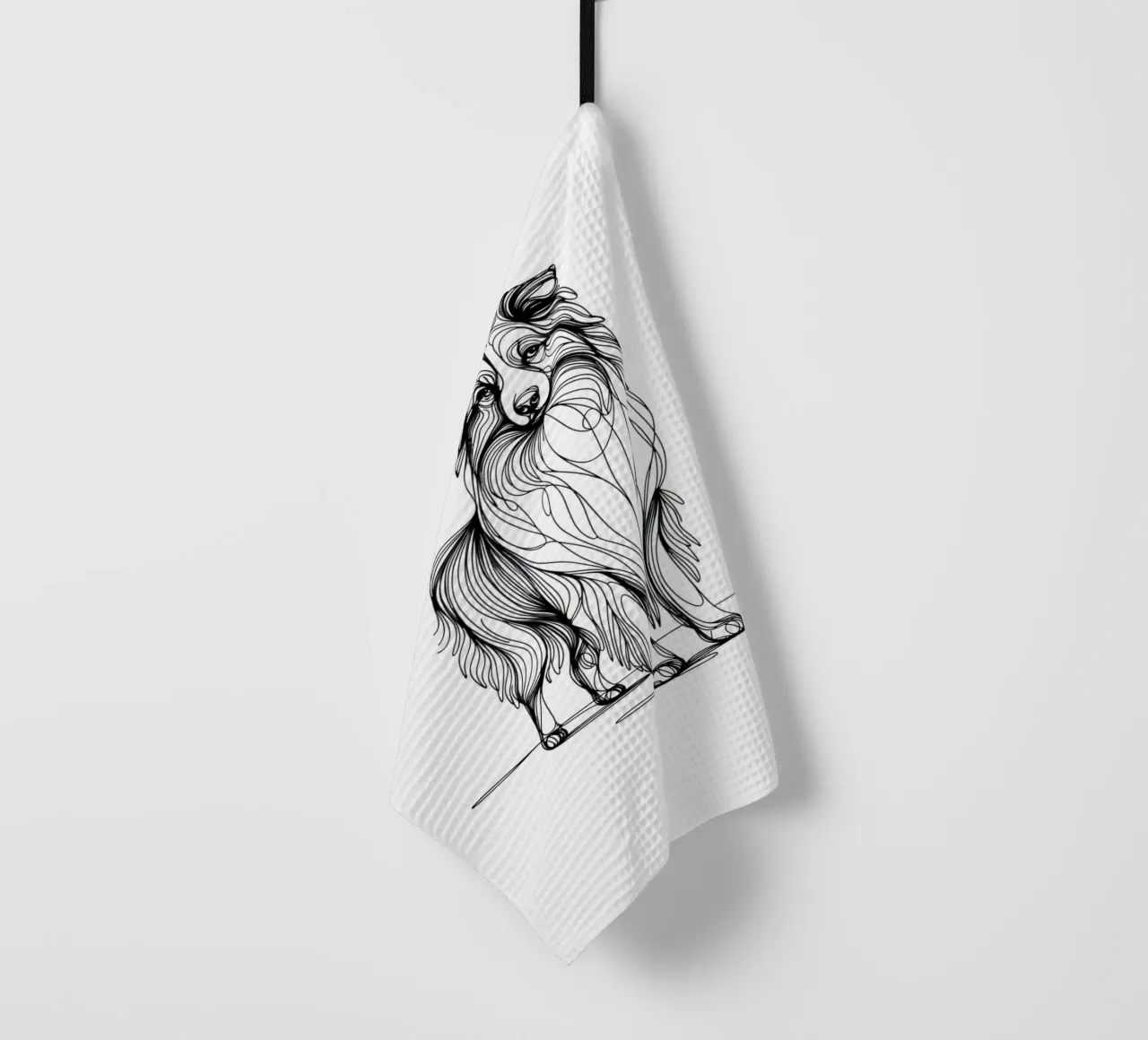 Chien de berger australien Dessin au trait torchon de WijdevenDesign