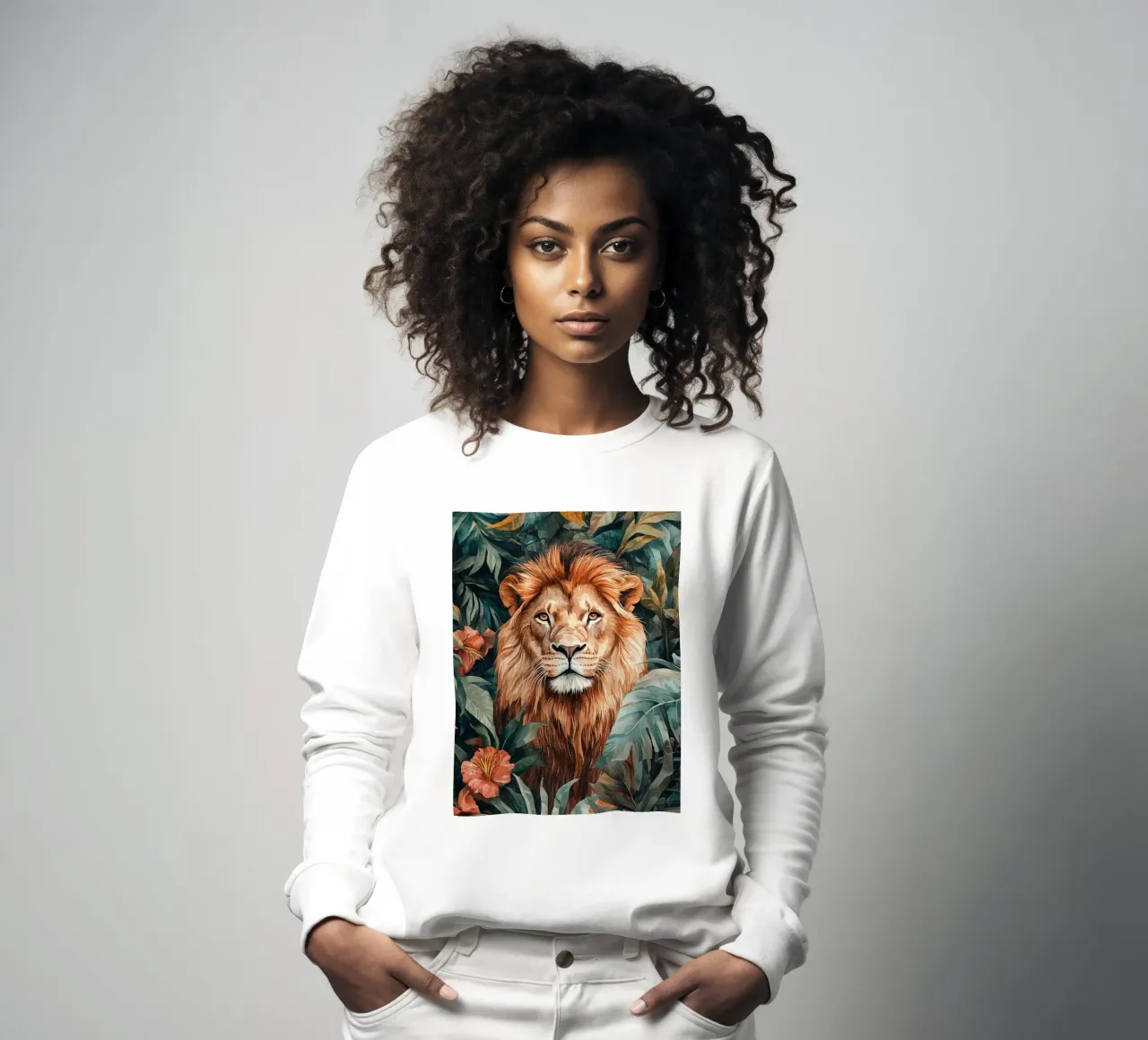 Lion Forest Leaves felpa da Mateo