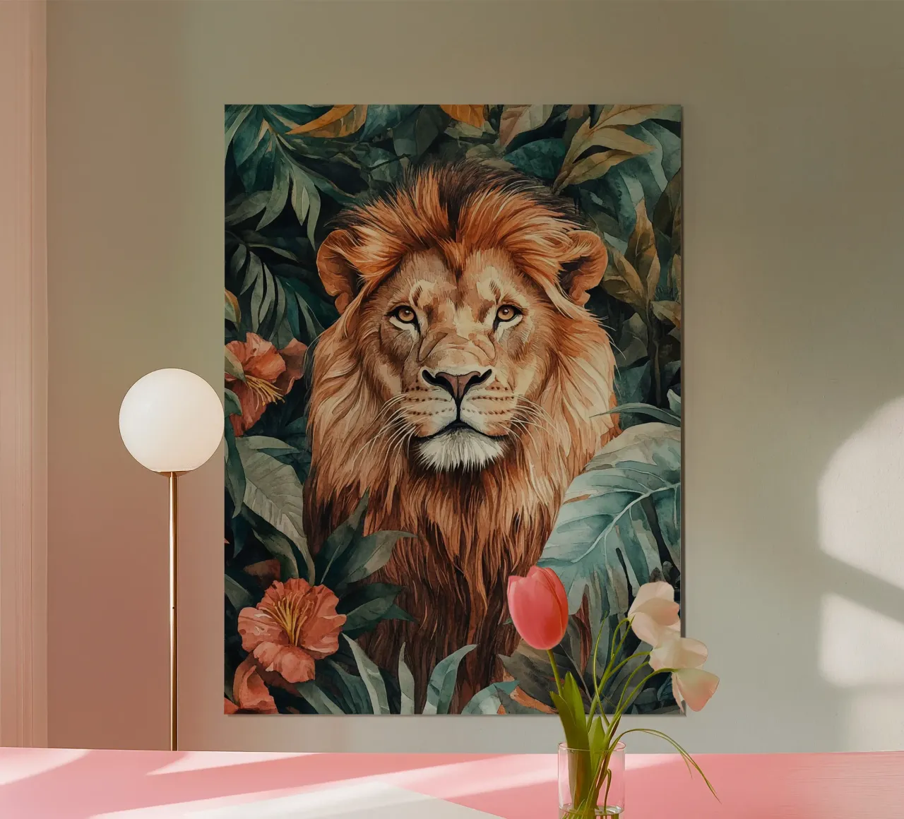 Lion Forest Leaves carta hahnemühle da Mateo