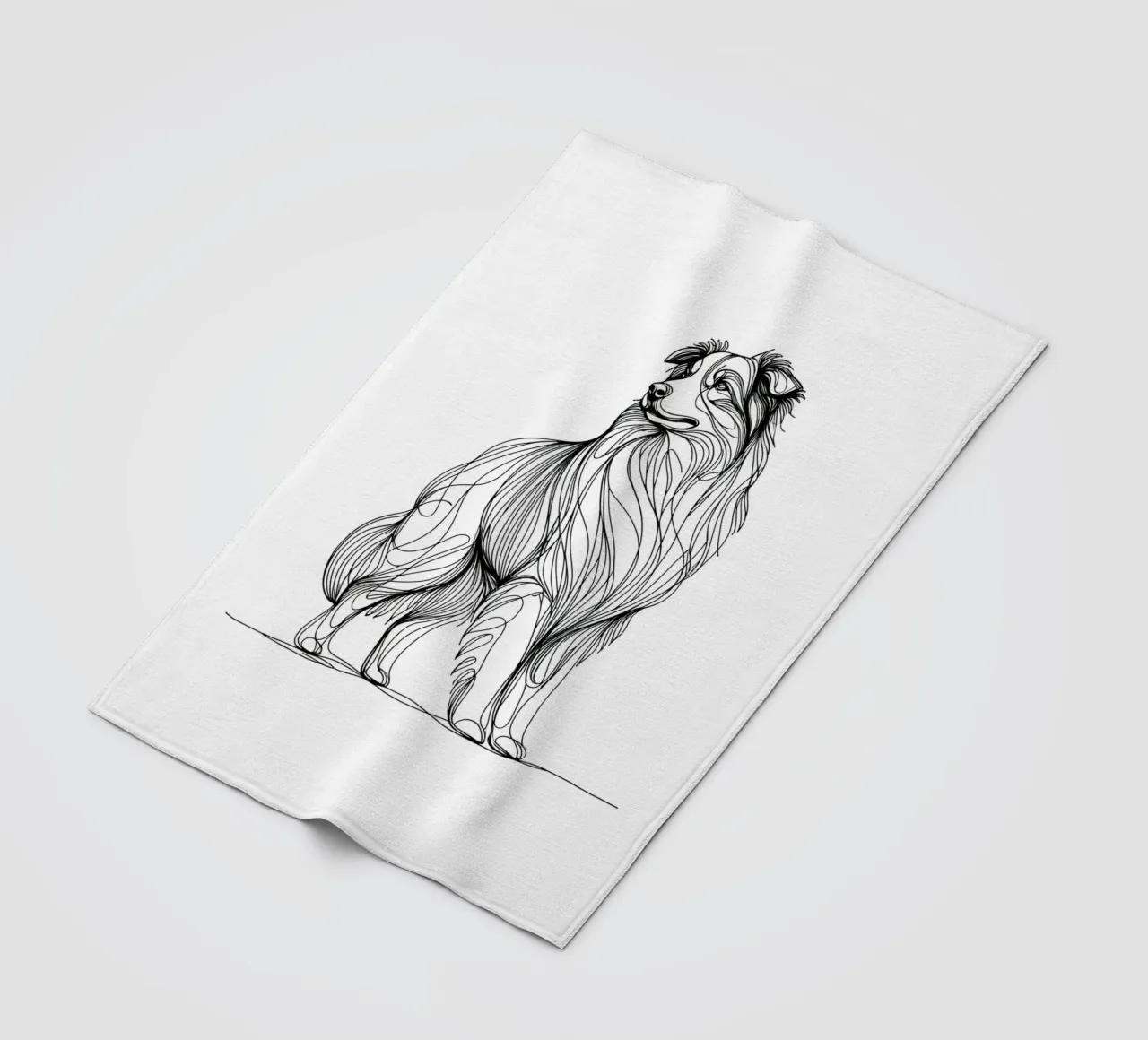 Chien de berger australien Dessin au trait plaid polaire de WijdevenDesign