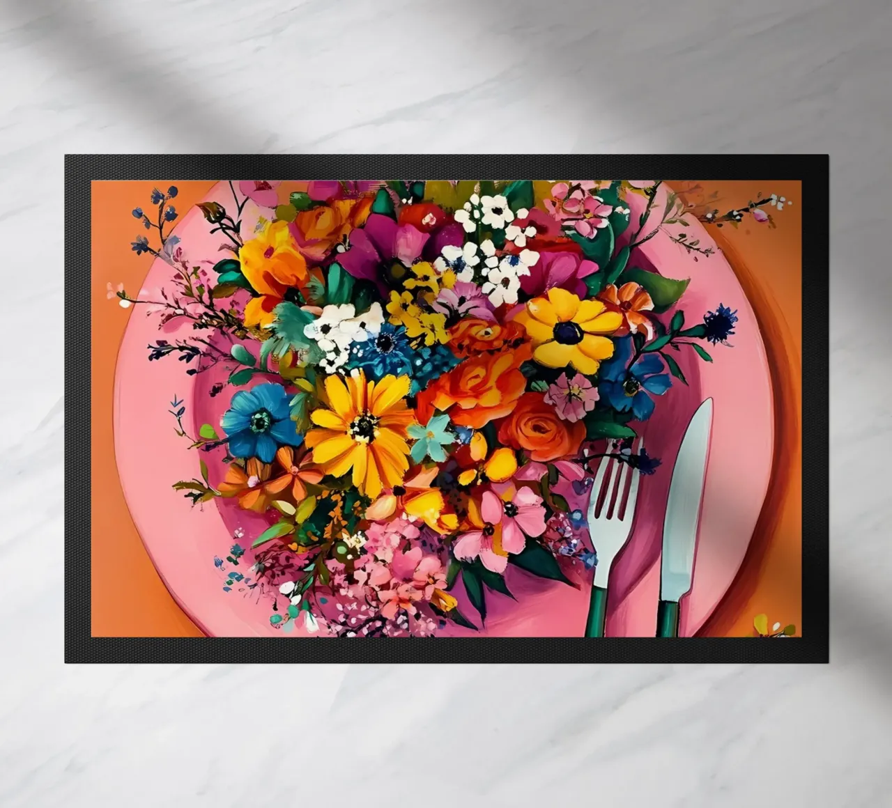 Bon Appetit, Fiori nel piatto zerbino da IamHomeStudio