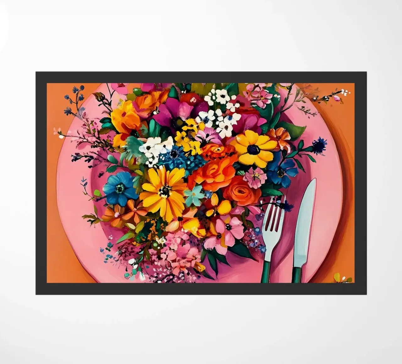 Bon Appetit, Fiori nel piatto zerbino da IamHomeStudio