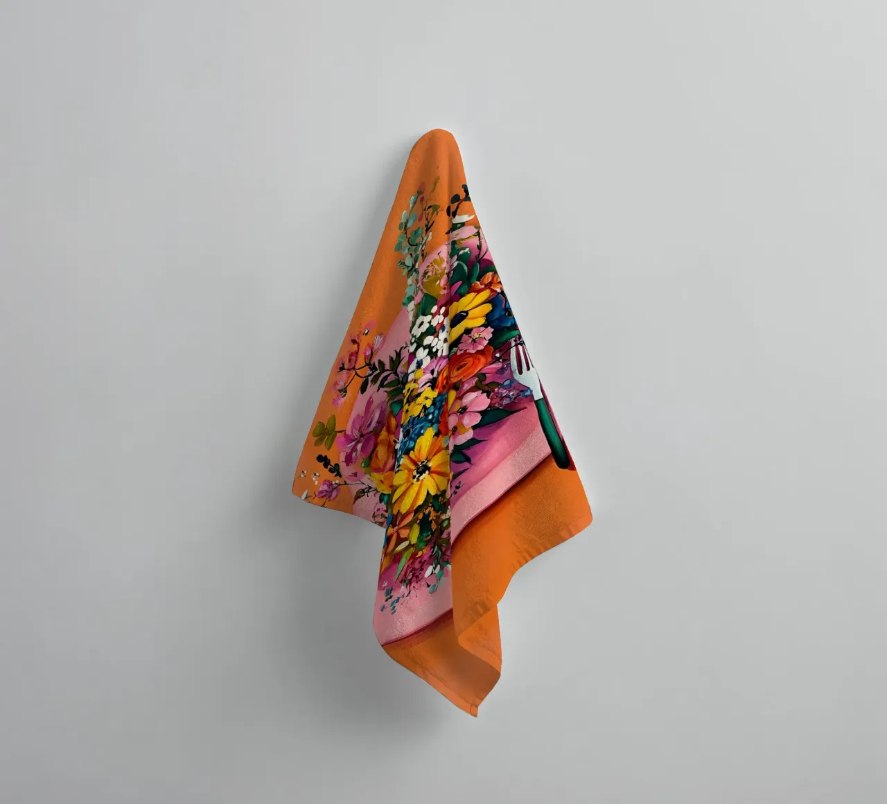 Bon Appetit, Fiori nel piatto asciugamano da bagno da IamHomeStudio