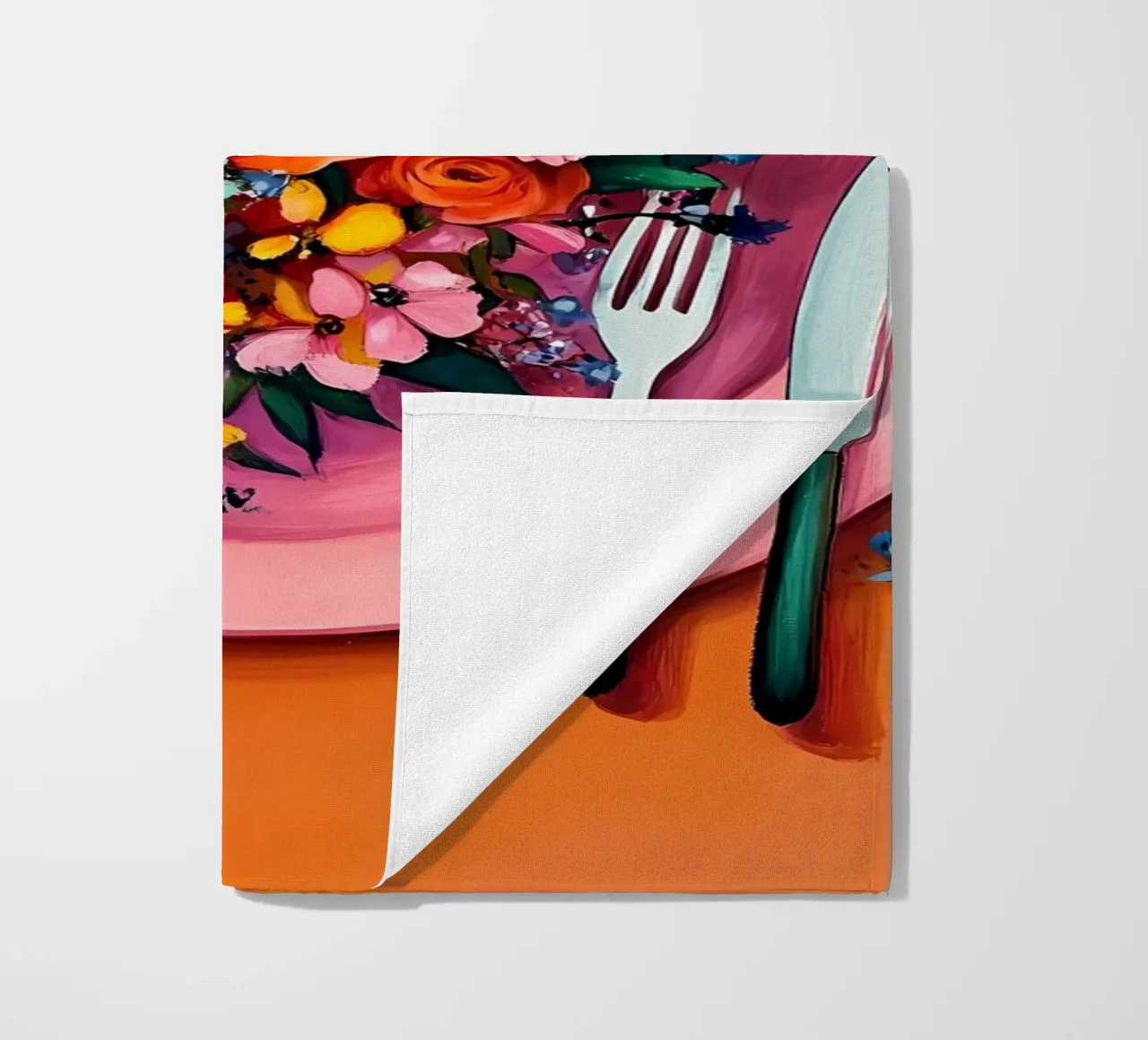 Bon Appetit, Fiori nel piatto telo mare da IamHomeStudio