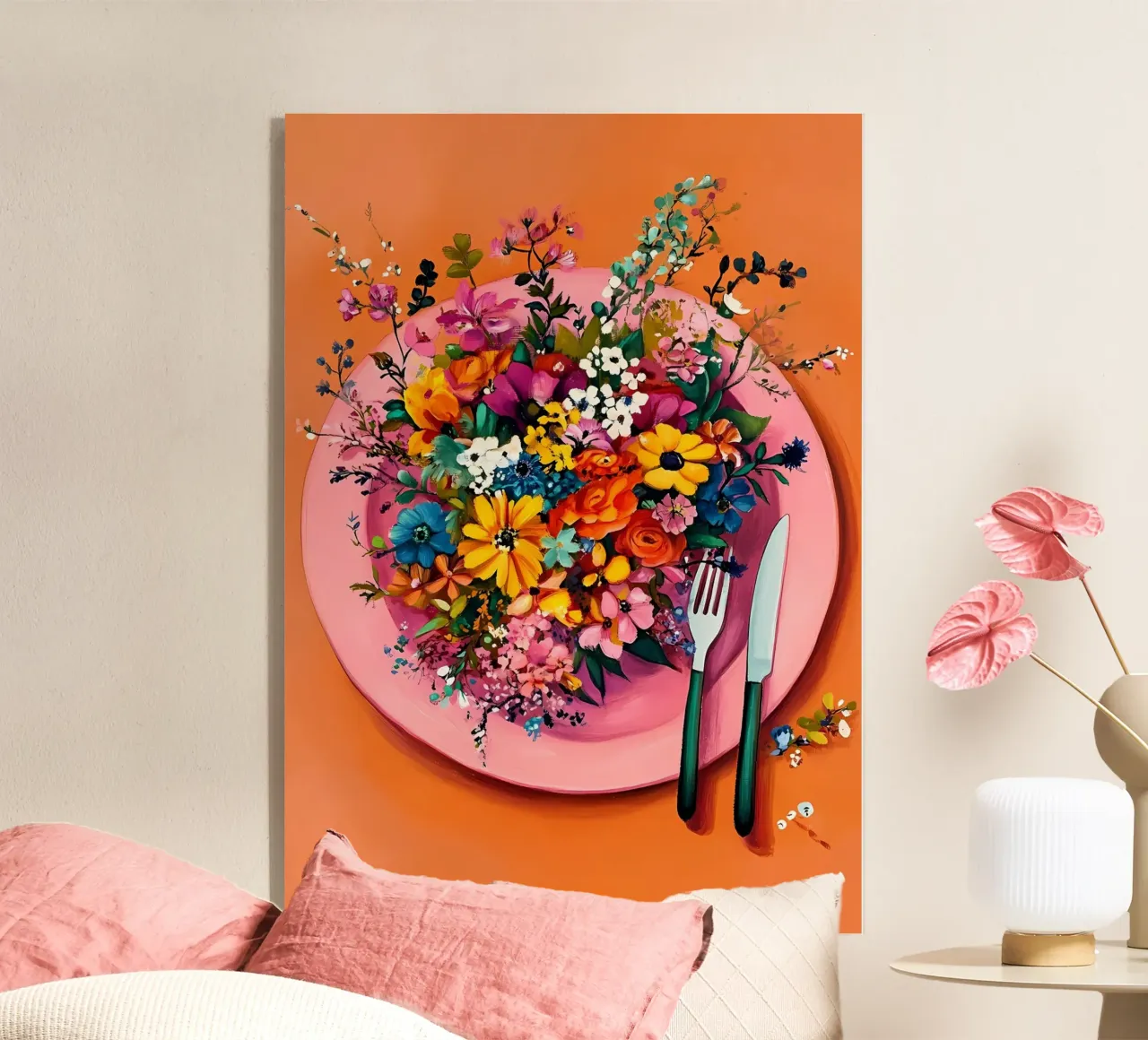 Bon Appetit, Fiori nel piatto plexiglass da IamHomeStudio