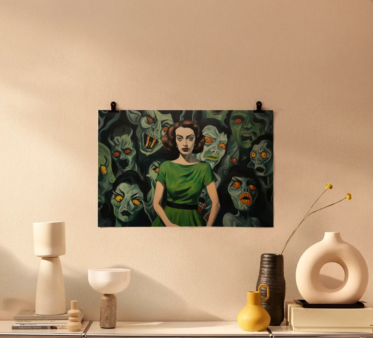 Donna in posizione di rilievo | Pittura classica poster da Autofocus