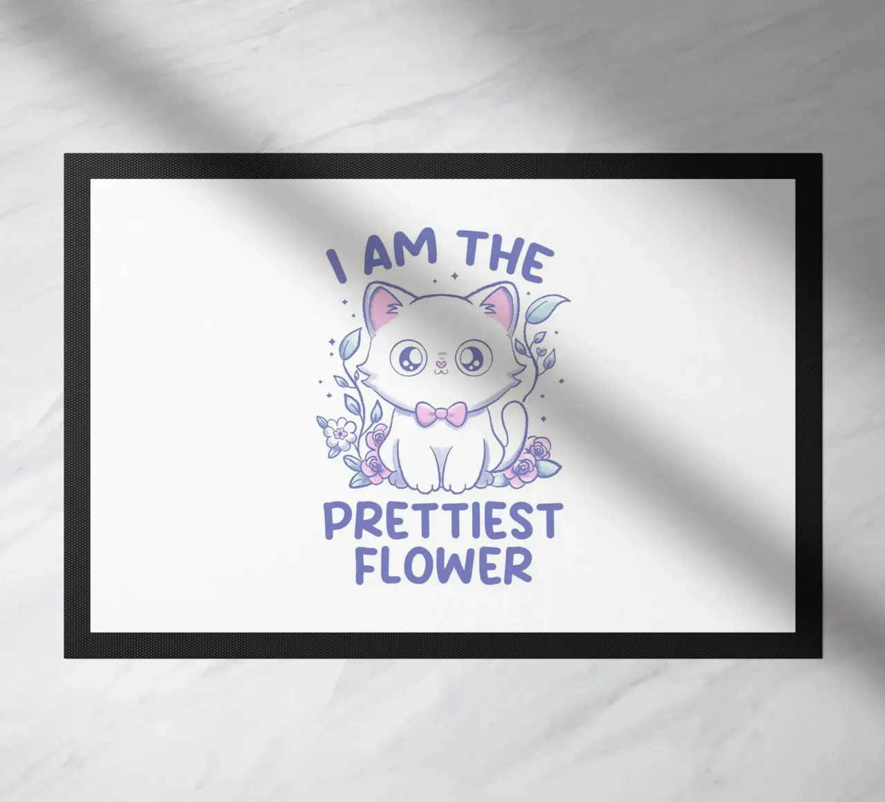I Am the Prettiest Flower Lovely Cat doormat by Tobe Fonseca