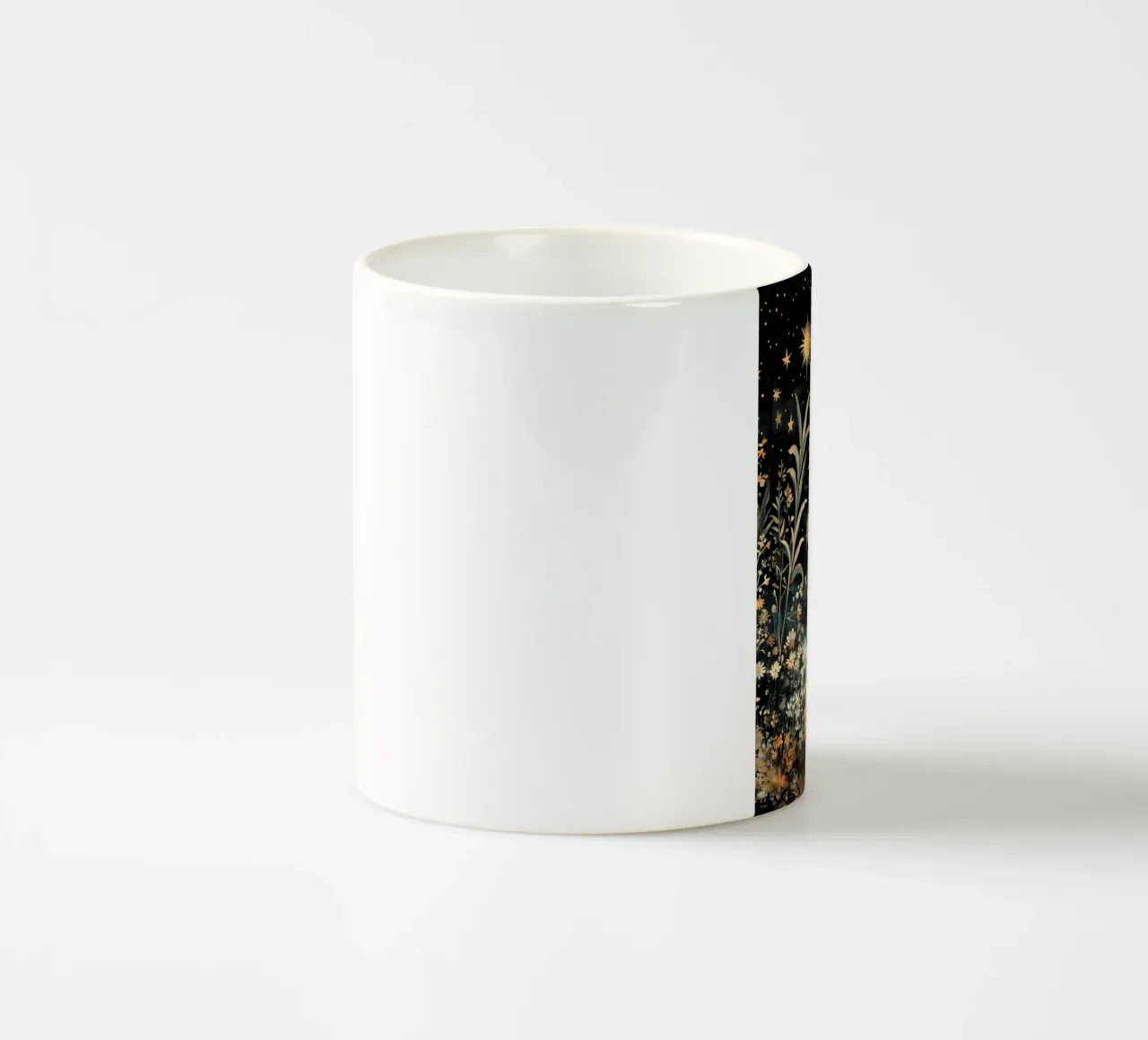 Cielo notturno celeste, Luna Stelle Fiori tazza in ceramica da IamHomeStudio