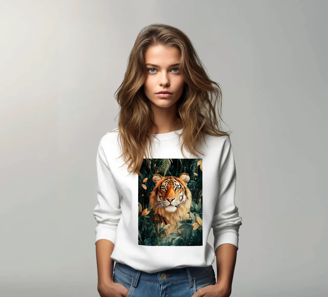 Tiger Forest Leaves felpa da Mateo