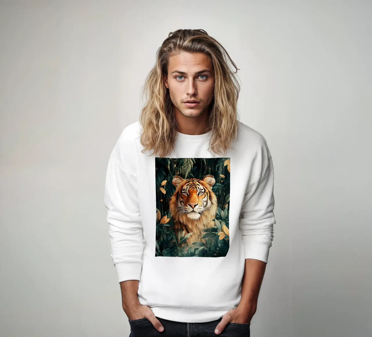 Tiger Forest Leaves felpa da Mateo