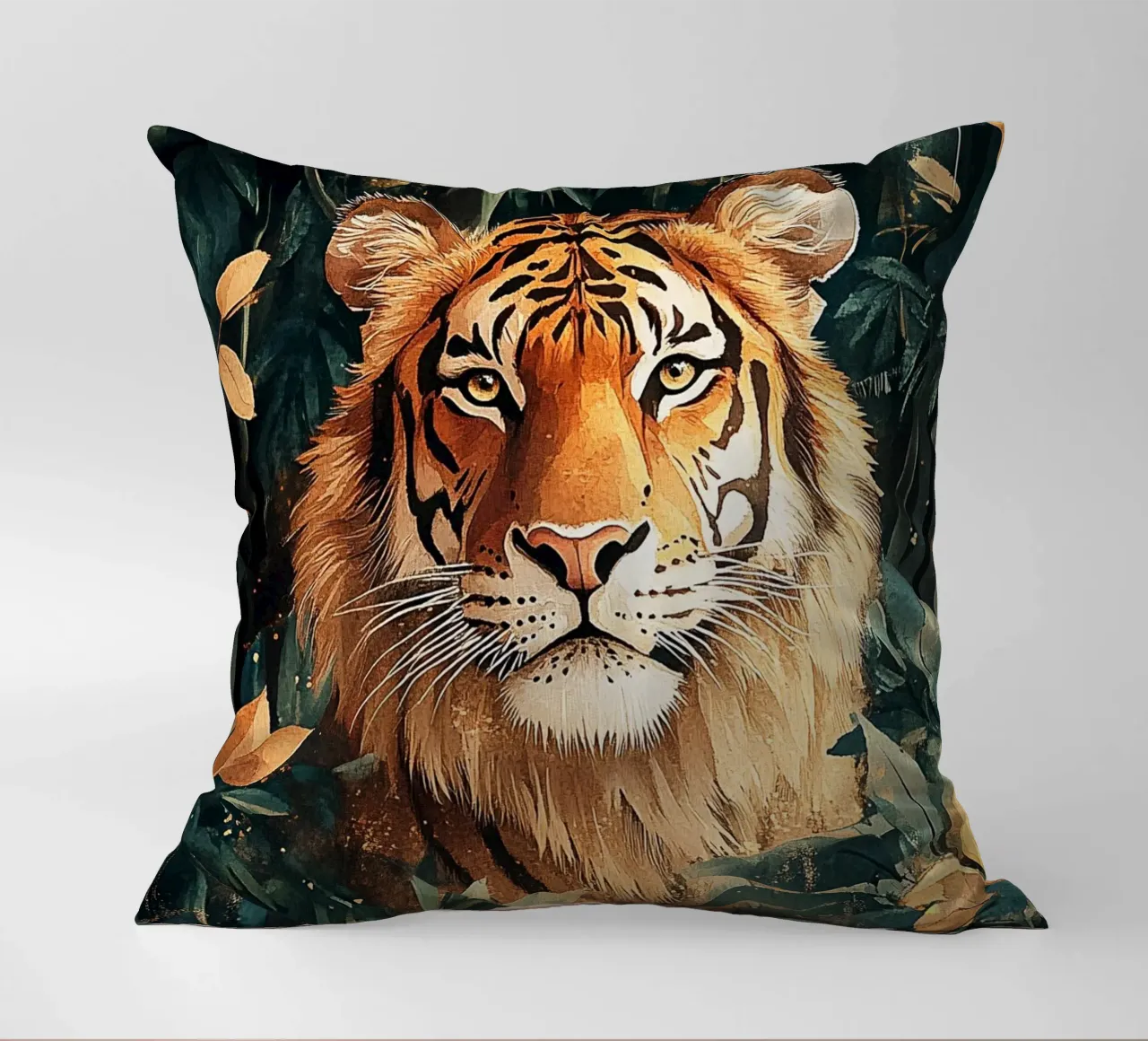 Tiger Forest Leaves cuscino da Mateo