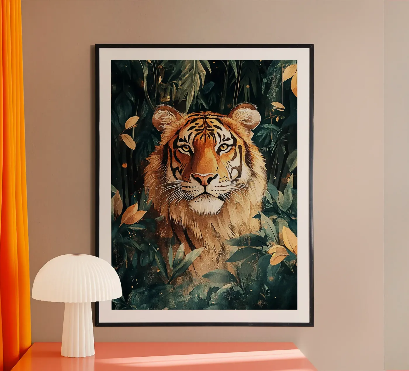 Tiger Forest Leaves poster da Mateo
