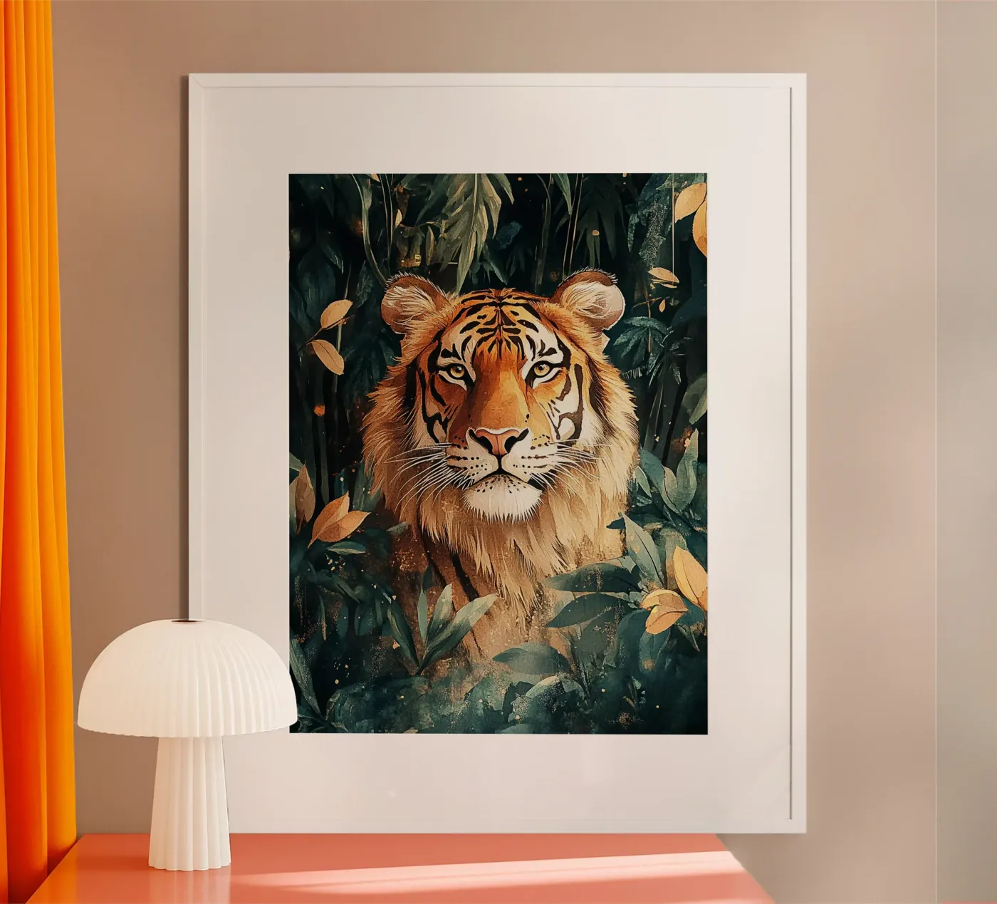 Tiger Forest Leaves poster da Mateo