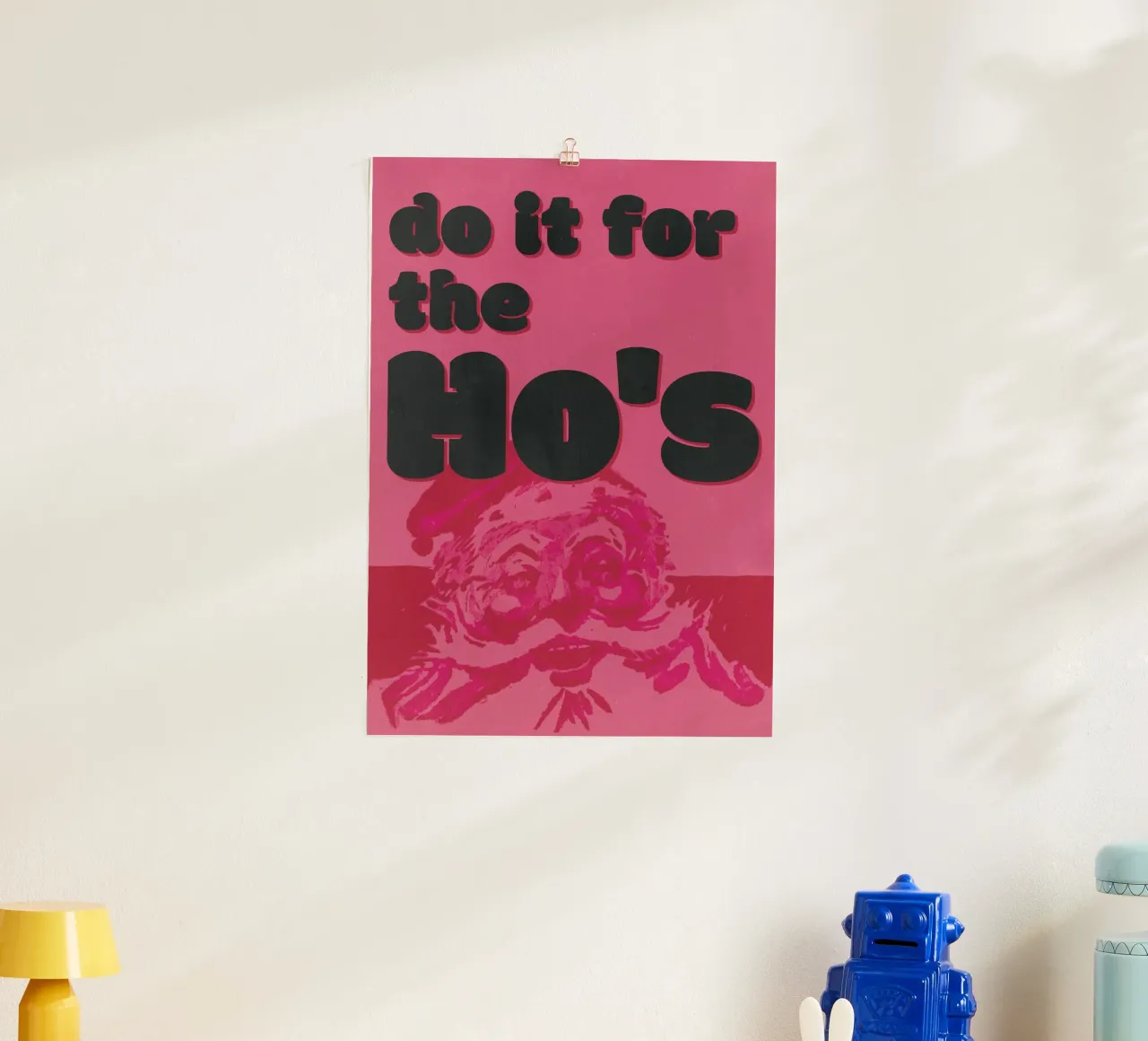 Retro Christmas Santa Print - „do it for the Ho’s” Poster carta hahnemühle da ChristmasMooodz