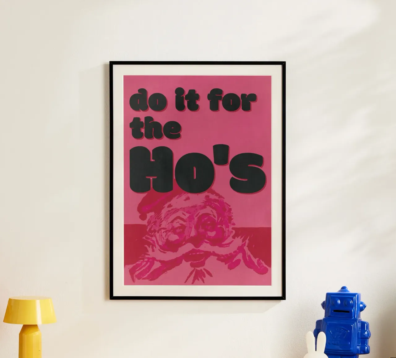 Retro Christmas Santa Print - „do it for the Ho’s” Poster carta hahnemühle da ChristmasMooodz