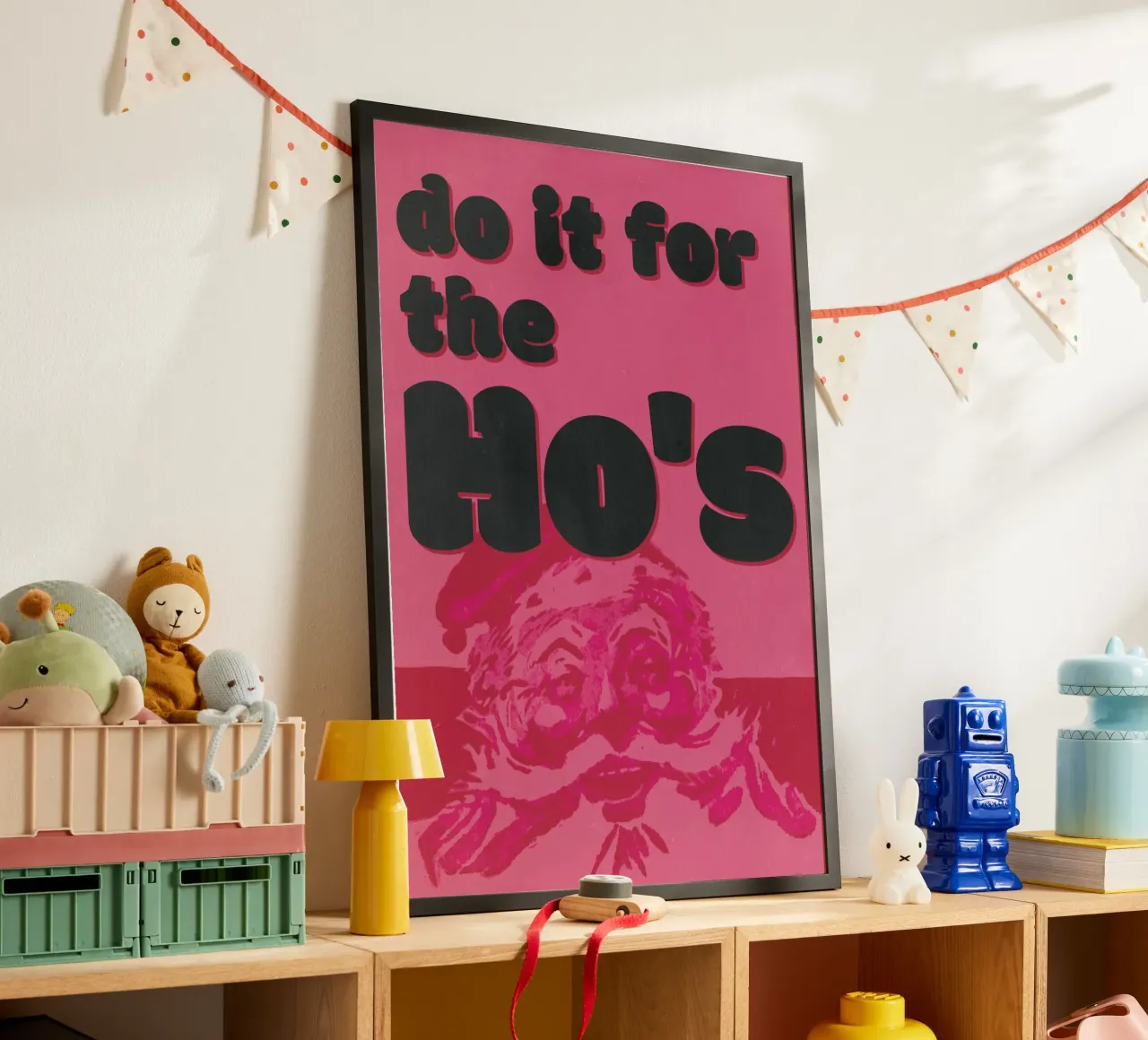 Retro Christmas Santa Print - „do it for the Ho’s” Poster carta hahnemühle da ChristmasMooodz