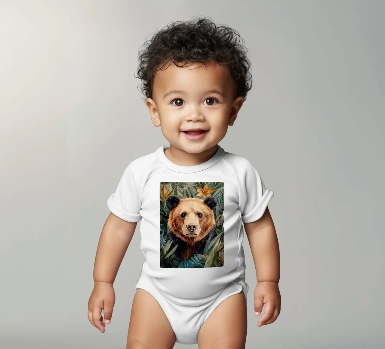 Bear Forest Leaves body neonato maniche corte da Mateo