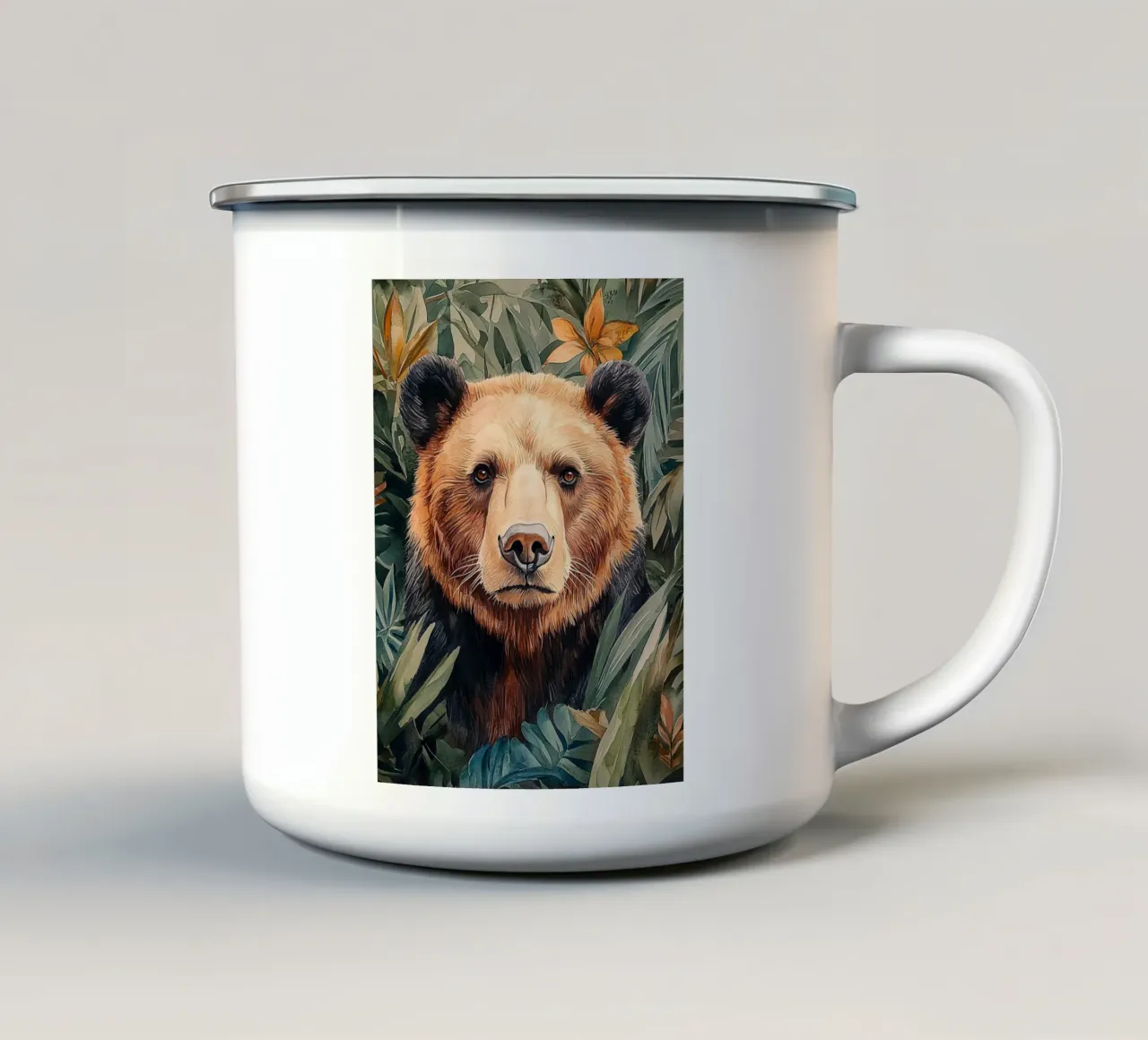 Bear Forest Leaves tazza in smalto da Mateo