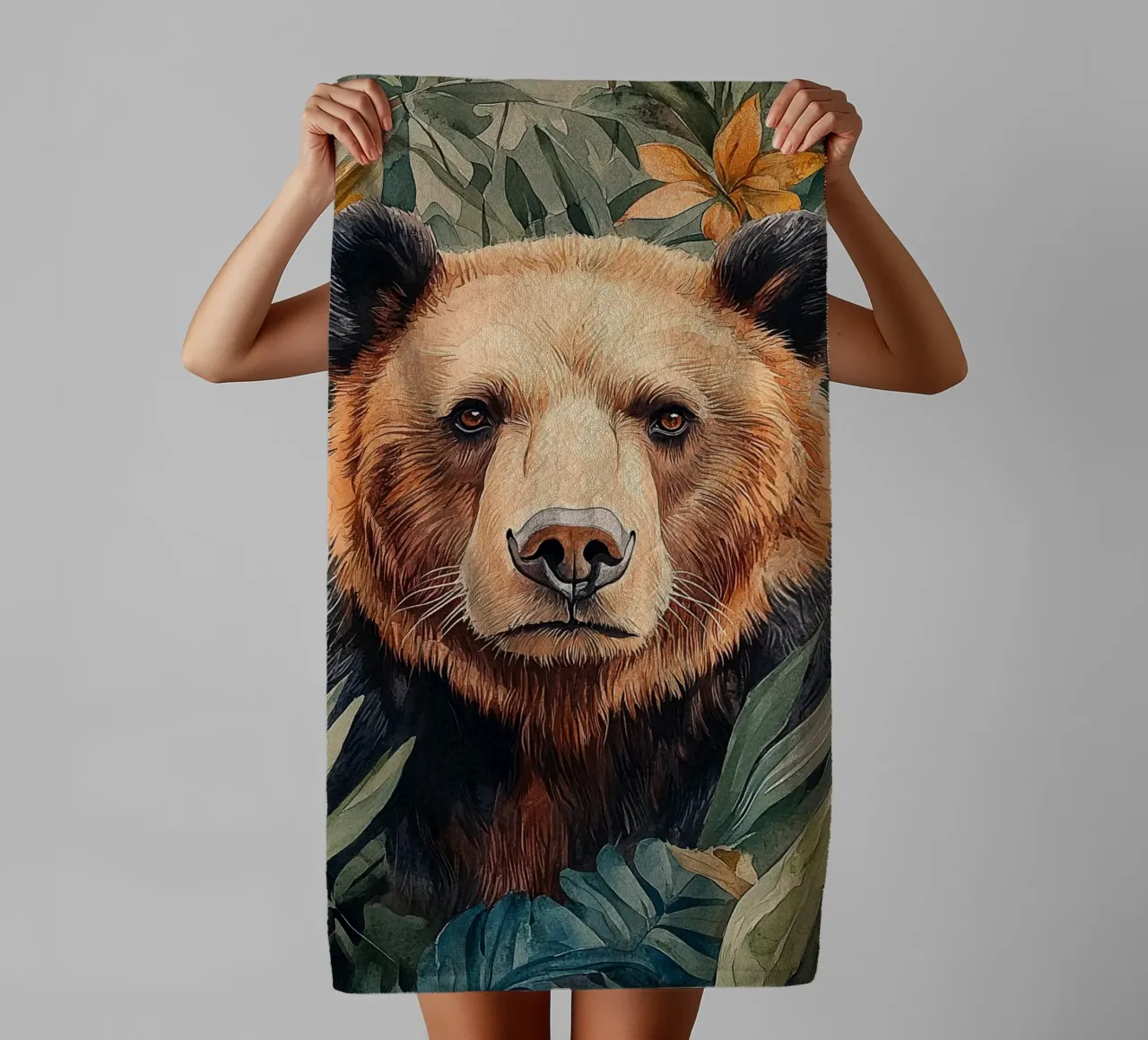 Bear Forest Leaves asciugamano da bagno da Mateo