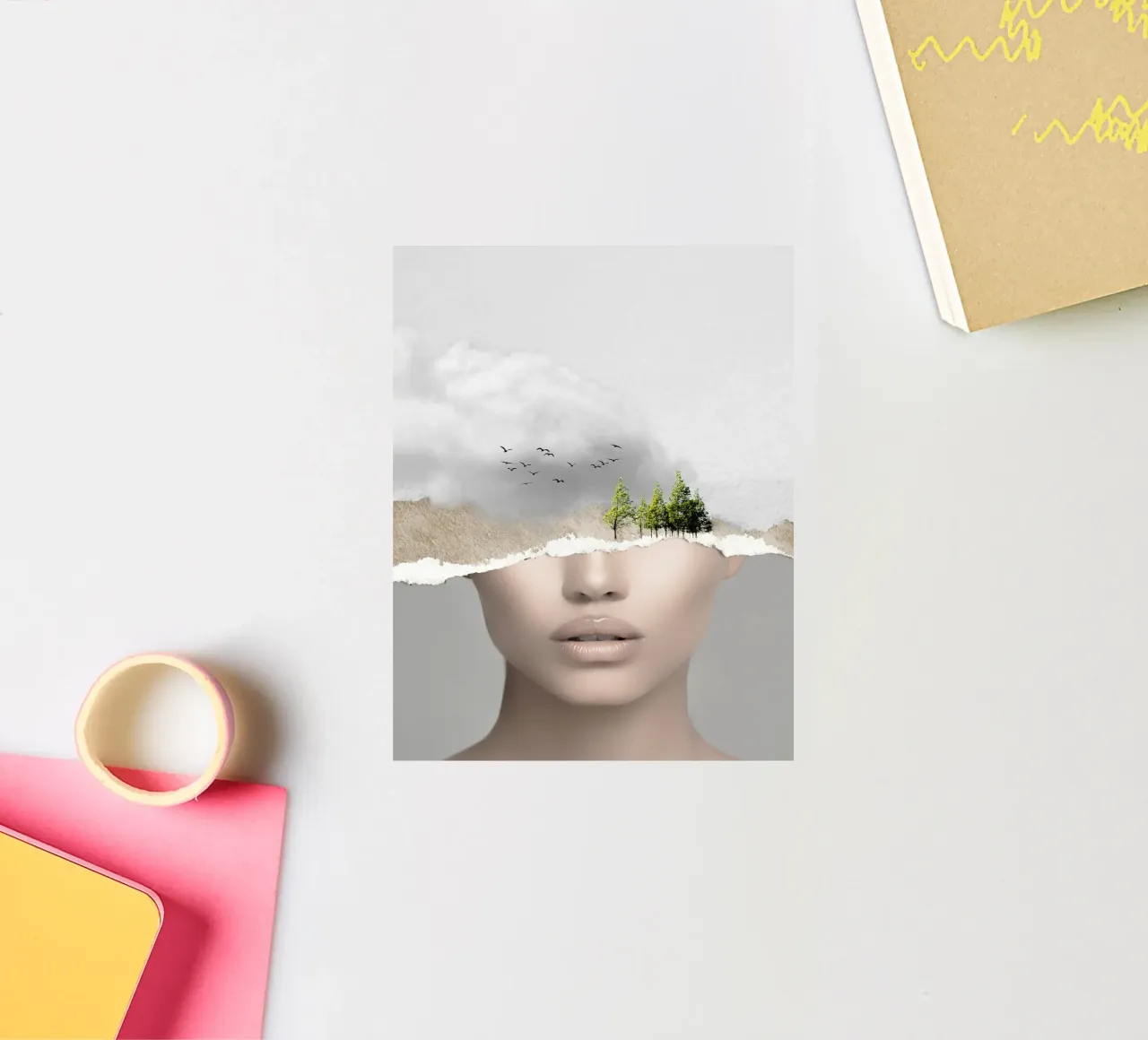 MINIMAL COLLAGE SILENCE3 sticker by dada22