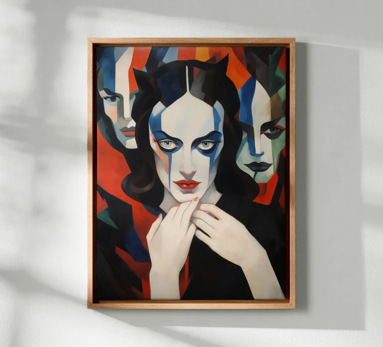 The She-Devil | Classical Expressionist Painting canvas with Floater frame by Autofocus