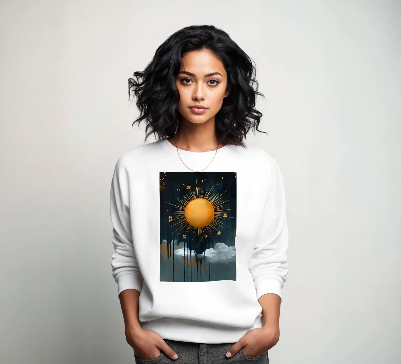 Sole e nuvole celesti felpa da IamHomeStudio