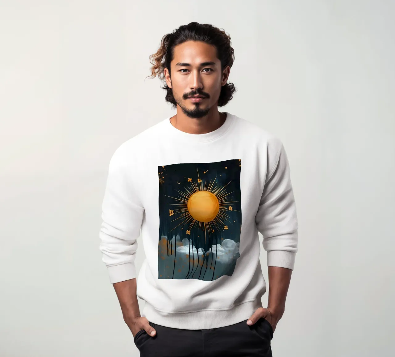 Sole e nuvole celesti felpa da IamHomeStudio