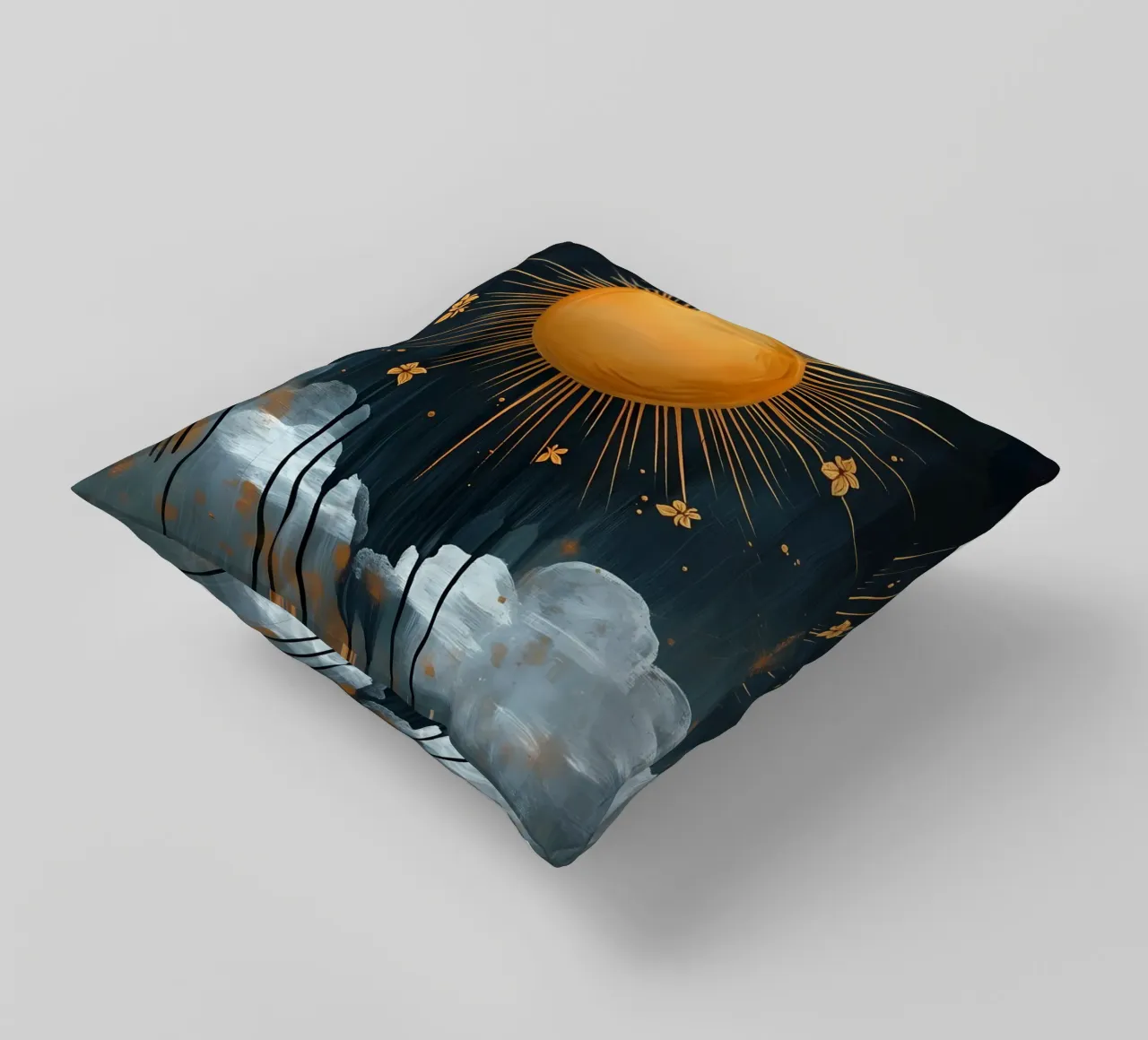 Sole e nuvole celesti cuscino da IamHomeStudio