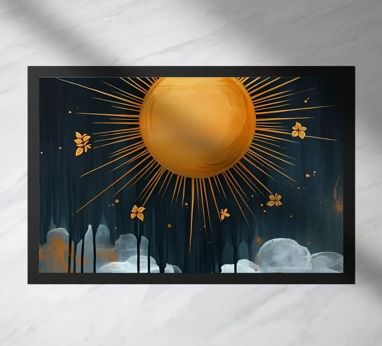 Sole e nuvole celesti zerbino da IamHomeStudio