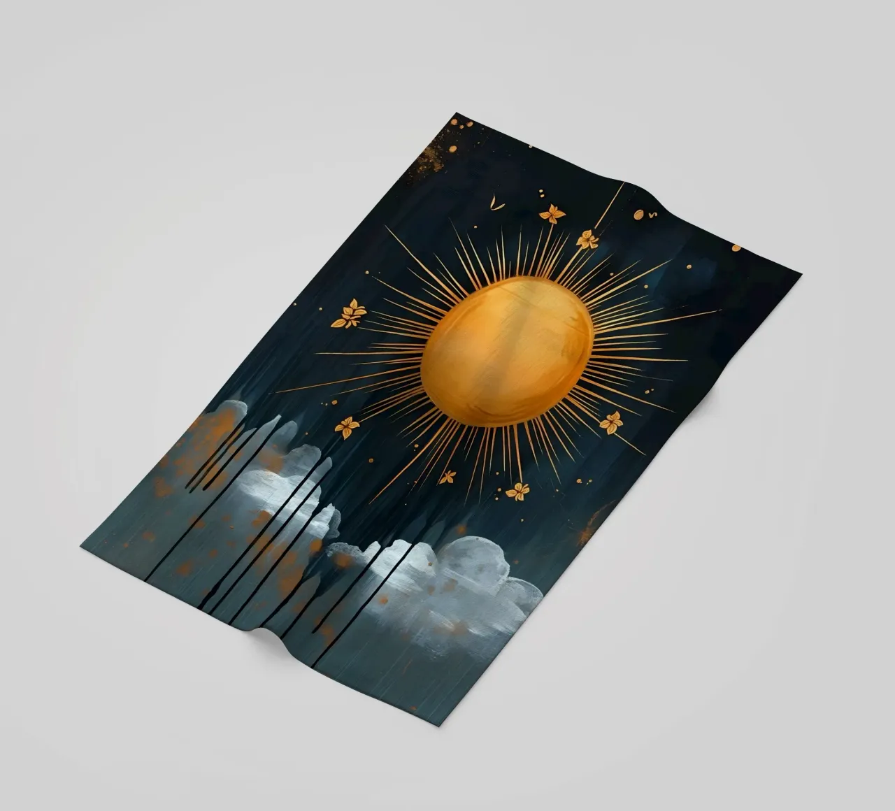 Sole e nuvole celesti telo mare da IamHomeStudio