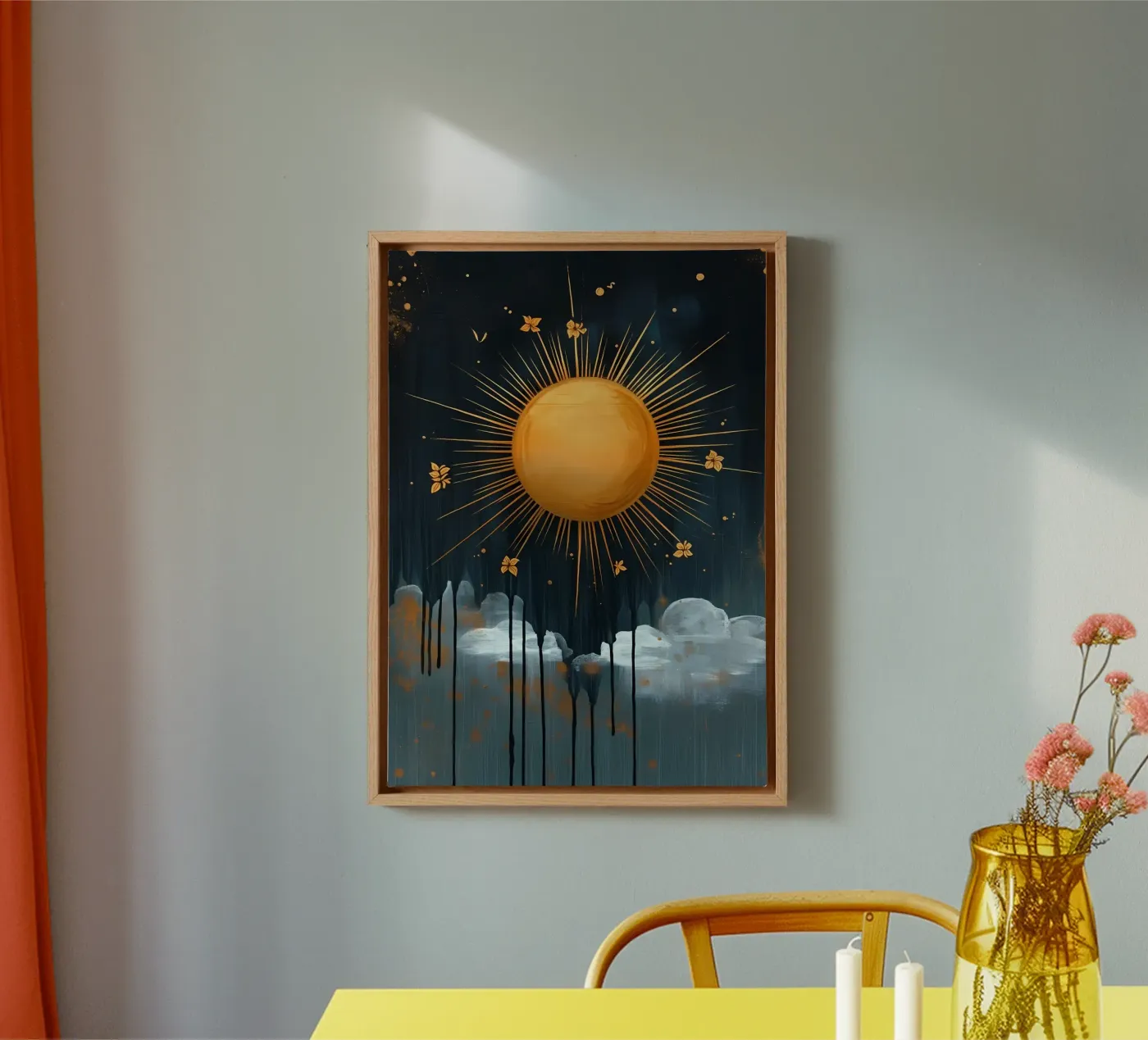 Hemelse zon en wolken canvas van IamHomeStudio