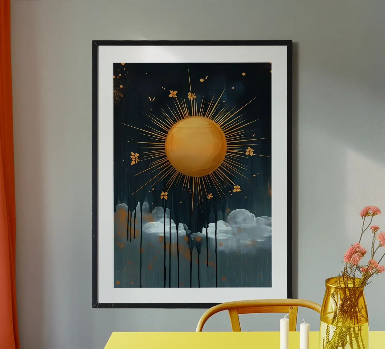Sole e nuvole celesti carta hahnemühle da IamHomeStudio