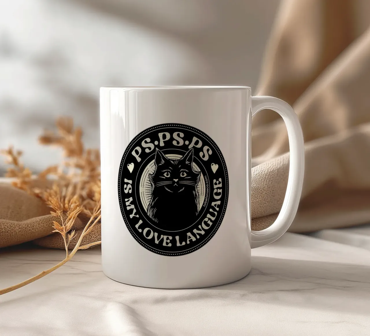 PSPSPS è il mio linguaggio d'amore gatto tazza in ceramica da Tobe Fonseca