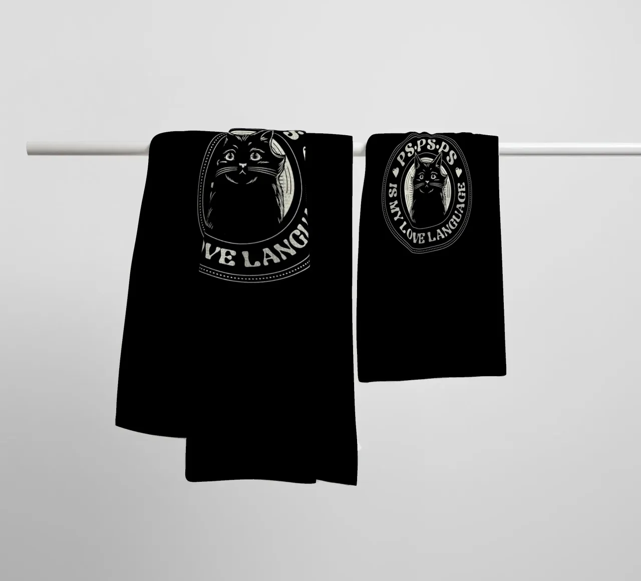 PSPSPS Is My Love Language Cat towel by Tobe Fonseca