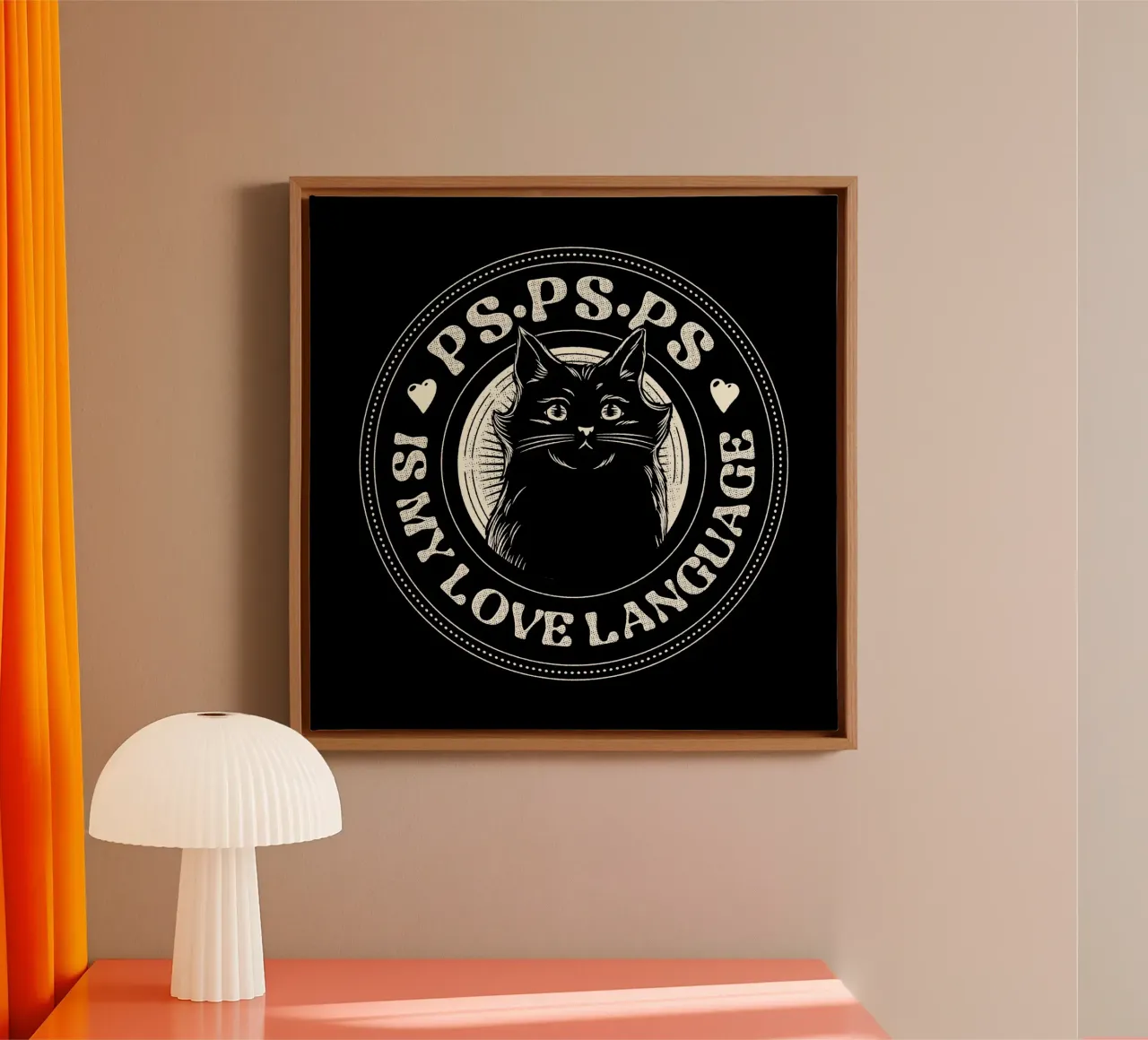 PSPSPS è il mio linguaggio d'amore gatto tela con Cornice a cassetta da Tobe Fonseca