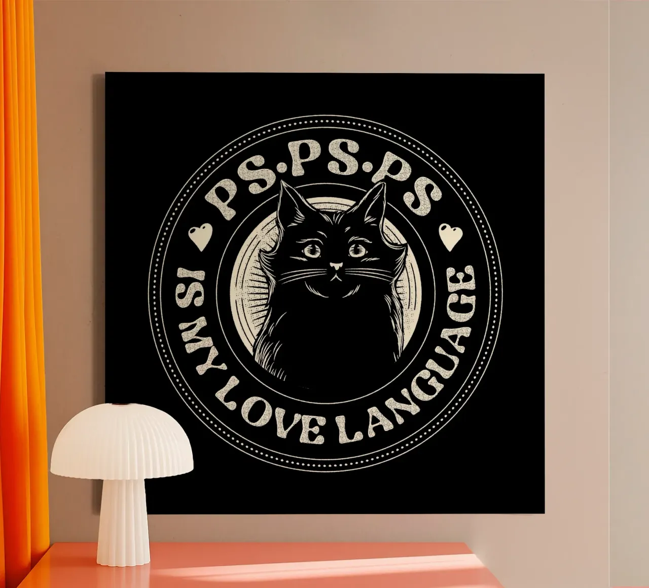 PSPSPS è il mio linguaggio d'amore gatto tela con Cornice a cassetta da Tobe Fonseca