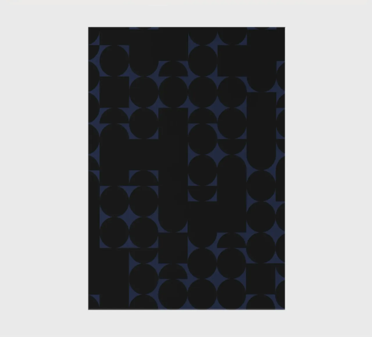 Geometric Black on Navy Modern Art Print notebook by kookiepixel