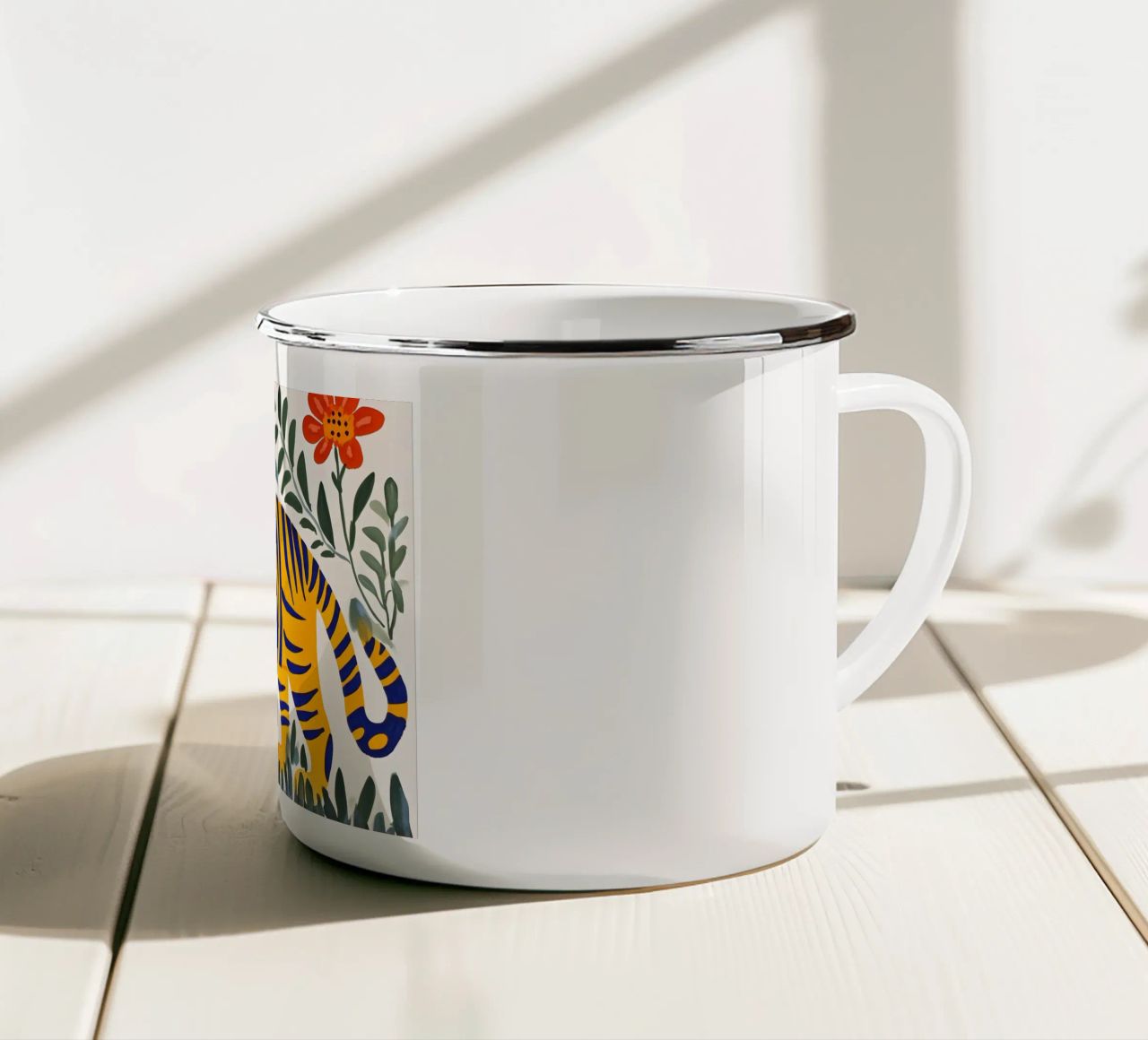 Tigre carina tazza in smalto da Olga Wildrose