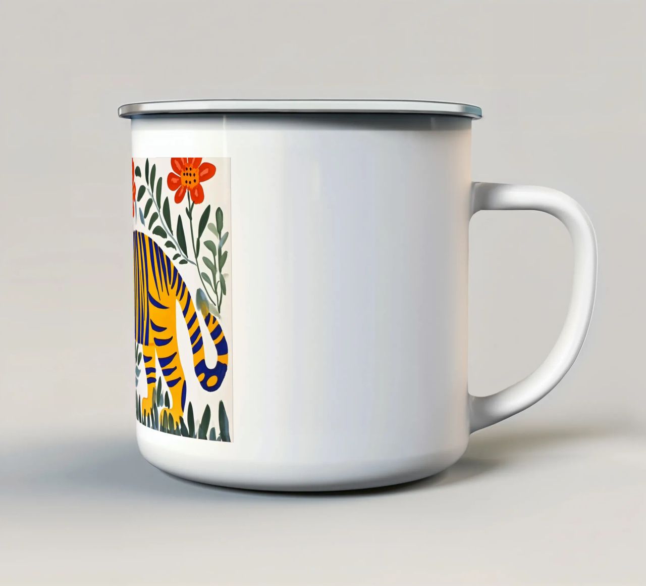 Tigre carina tazza in smalto da Olga Wildrose