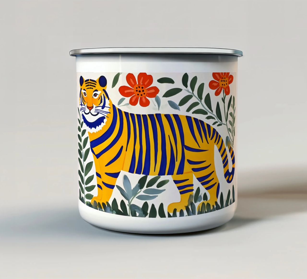 Tigre carina tazza in smalto da Olga Wildrose