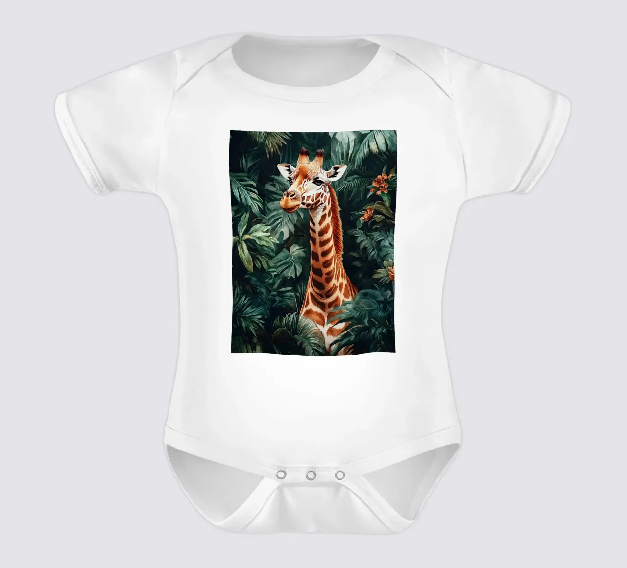 Giraffe Forest Leaves body neonato maniche corte da Mateo