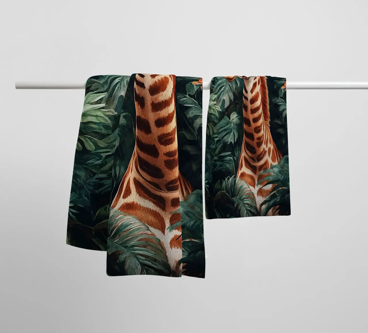 Giraffe Forest Leaves asciugamano da bagno da Mateo