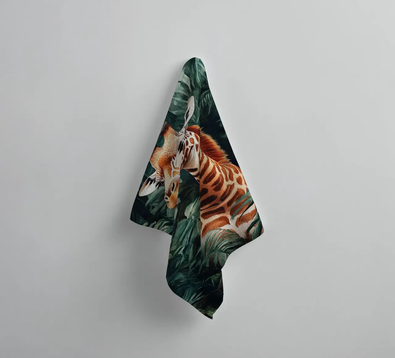 Giraffe Forest Leaves asciugamano da bagno da Mateo