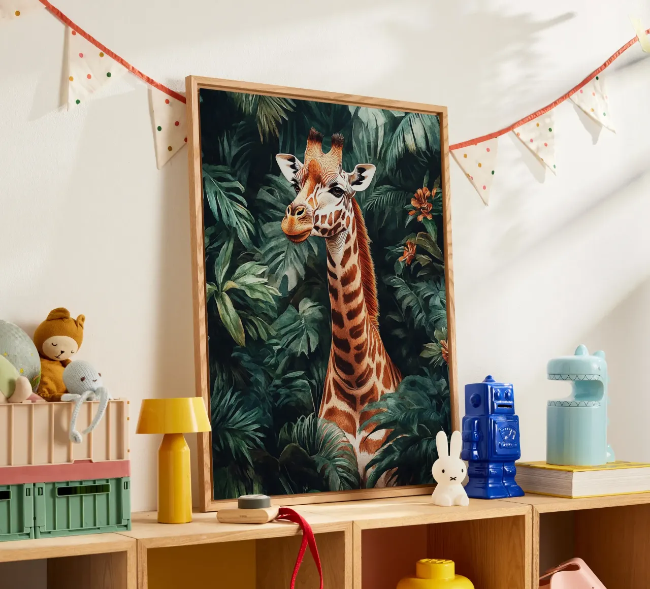 Giraffe Forest Leaves plexiglass da Mateo
