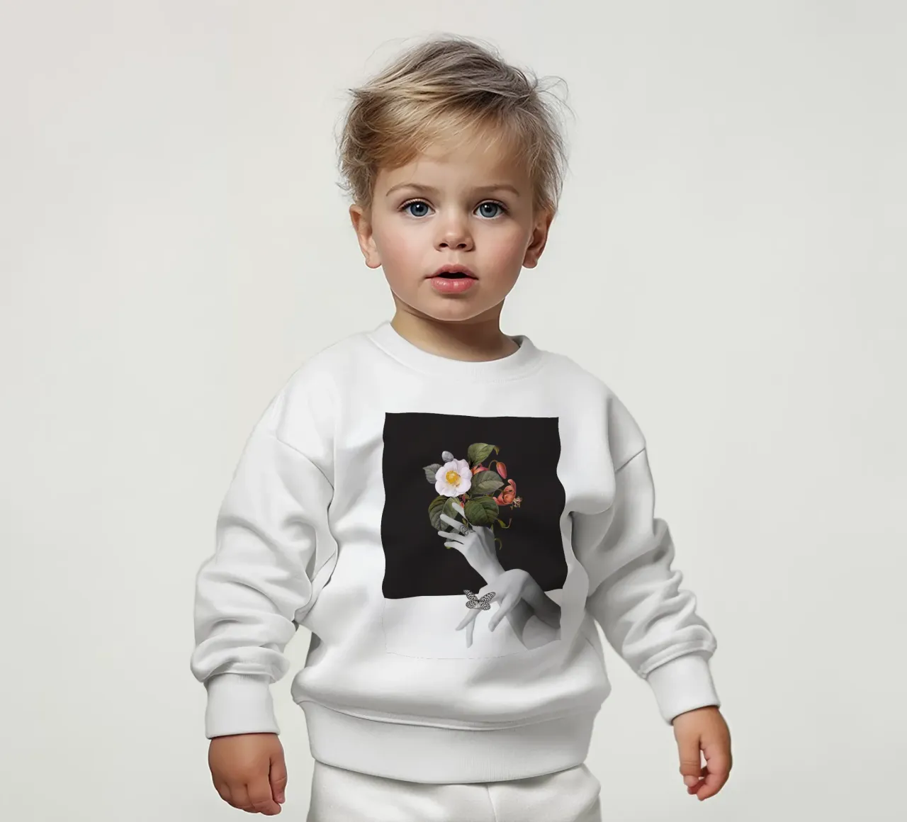 Mani con fiori felpa neonato da dada22